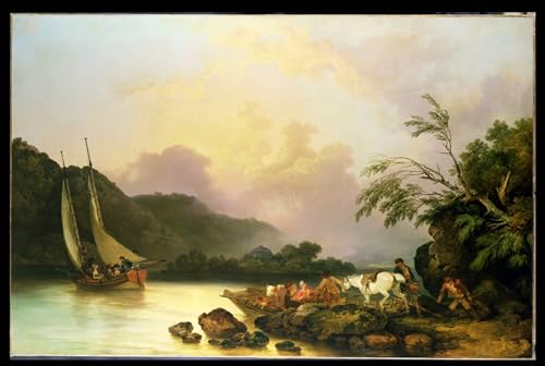 Toile peinture murale Windermere Loutherbourg pour habiller un grand mur vide de salon
