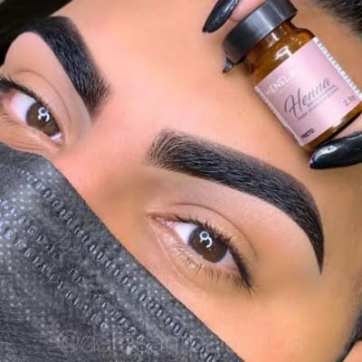 Kit henné professionale per sopracciglia Menela nero, henné 2,5 g + fissante 15 ml, uso professionale