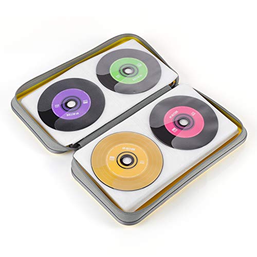 Alavisxf Xx Cd Case, 96 Capacity Hard Plastic Cd Holder Protective Dvd Disc Storage Case Holder Portable Zipper Cd Dvd Organizer Storage Wallet For Car Home Travel (96 Capacity, Yellow) #TOP3