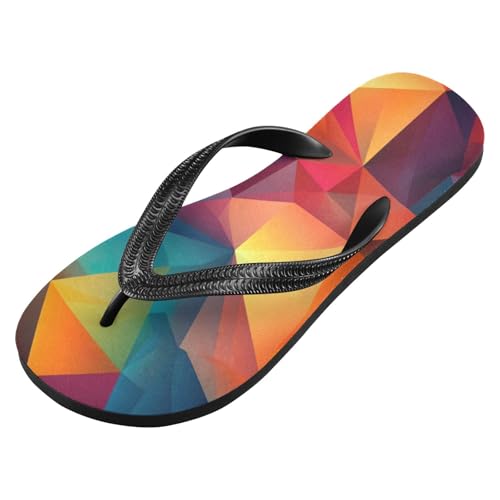 Colorful Triangle Beach Summer Casual Flip Flop Sandals Non-Slip Quick Dry for Women Men 214B2580