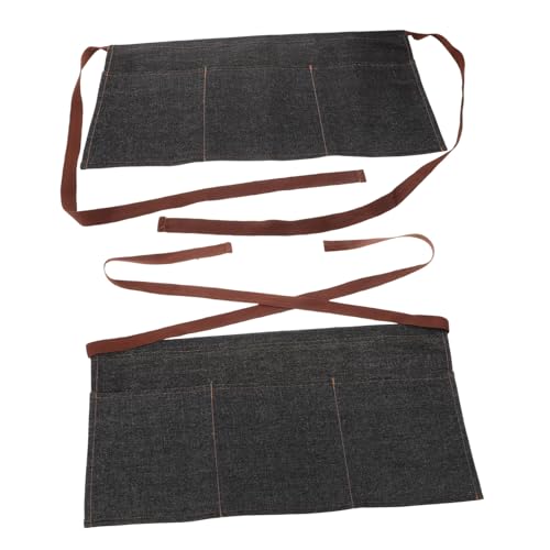 Tablier court denim ajustable idéal pour le service en salle de restaurant et les bbq