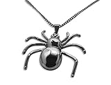 Enez Edelstahl-Halskette (4mm) 50cm + Spinne Anhänger in Silber 5,0cm X 7,2cm T272-4-50