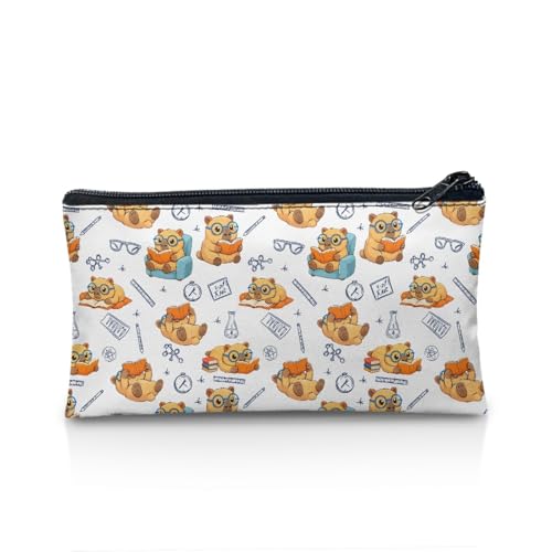 Image of Capybara Pencil Case for Kids Preppy Style Pen Holder with Sturdy Zipper Wear Resistant Pencil Box for Preschool Stationery Pouch for Toddler Girls