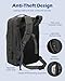 Hynes Eagle TSA Friendly Travel Backpack for Men Women Carry on Backpack 40L Flight Approved Laptop Backpack for 17 inches Compressible Weekender Bag Overnight Backpack Dark Grey