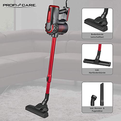 ProfiCare PC-BS 3038 Bodenstaubsauger / 2in1 Boden-/Handstaubsauger / 600 Watt/HEPA-Filter / 6,5 Meter Stromkabel/rot - Image 7
