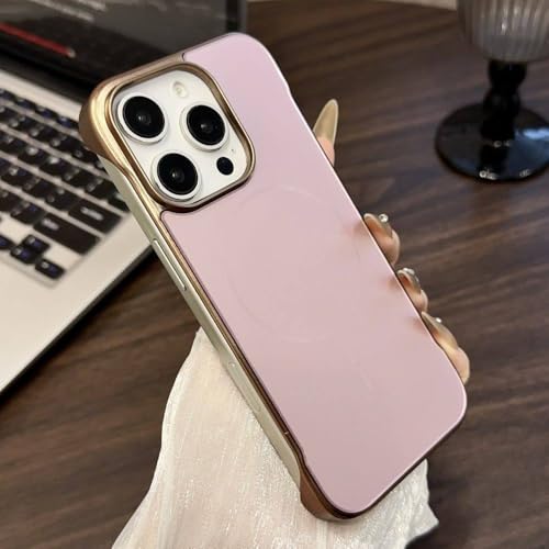 Coque iPhone 16 Pro Max magnétique fine rose rigide et antichoc