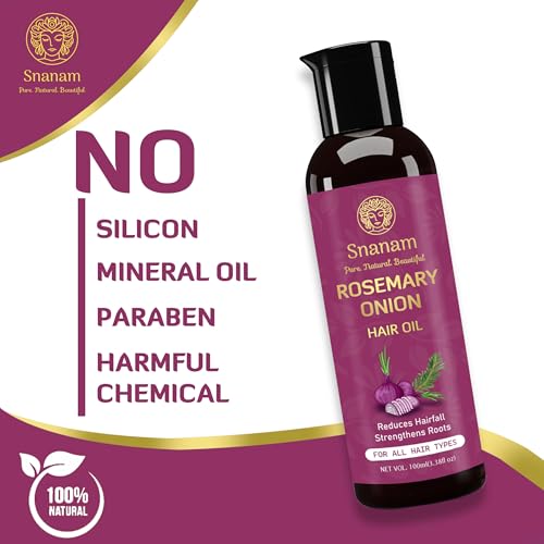 Image of Rosemary Onion Hair Oil | 100% Pure & Natural Hair Oil | Reduces Hair Fall, Strengthens Roots & Nourishes Hair | For All Hair Types | 100 ml