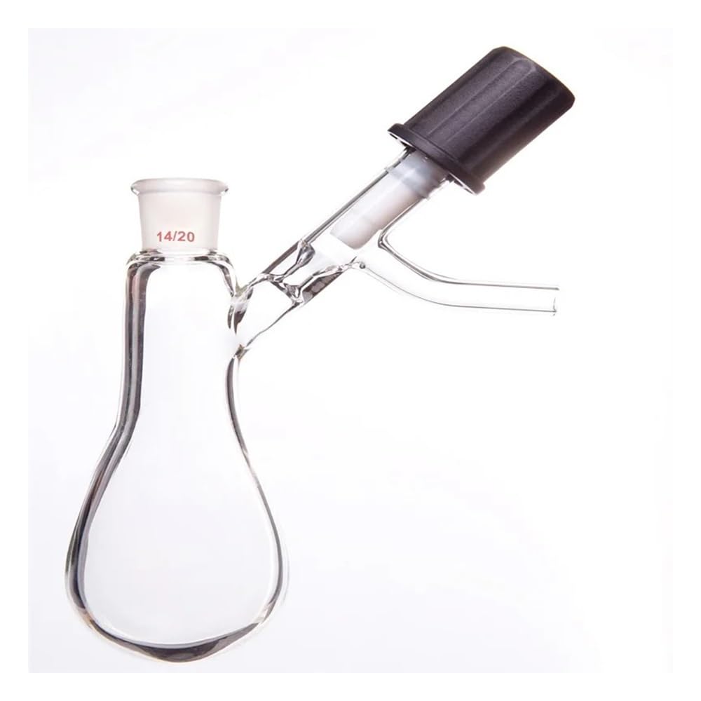 Vetreria da laboratorio Flacone di reazione da 4 mm con valvola in PTFE for alto vuoto, pallone in vetro borosilicato F90(25mL-F901425H)
