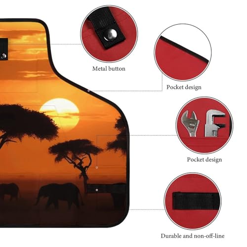 Delantal de trabajo Sunset African Savanna con bolsillos miniatura 3