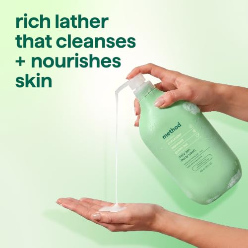 Image of method Body Wash, Daily Zen - Leaves Skin Feeling Soft & Moisturized, Made Without Parabens, Notes of Cucumber, Seaweed & Green Tea, 28 Fl Oz