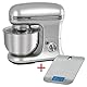 ProfiCook® Knetmaschinen-Set | Knetmaschine und Waage | Spezialgetriebe | 5 Liter | 8 Geschwindigkeitsstufen | 1200 Watt | Messbereich bis 5000 g (in 1 g-Schritten) | Edelstahl | PC-KM 1222 W