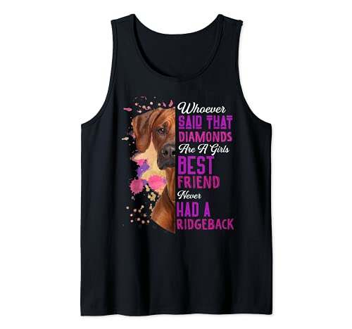 Rhodesian Ridgebacks Dogs Are A Girls Best Friend Dog Funny Tank Top, Black