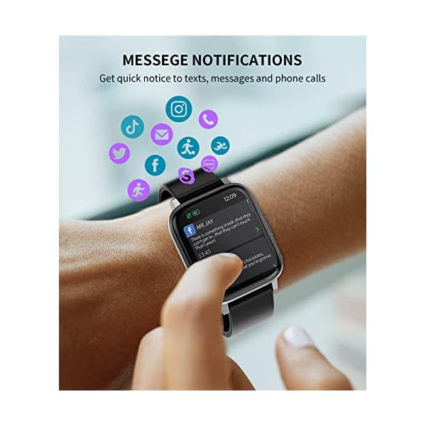 Smart Watch for Men Women, 1.7" DIY Full Touch Screen, IP68 Waterproof Activity Fitness Tracker, Smartwatch Compatible with Android and iPhone, Fitness Tracker Blood Oxygen Heart Rate Sleep Monitor - Image 5