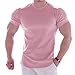 NP Uomo Estate Sport Palestre Fitness Manica Corta Camicia Uomo, rosa, L