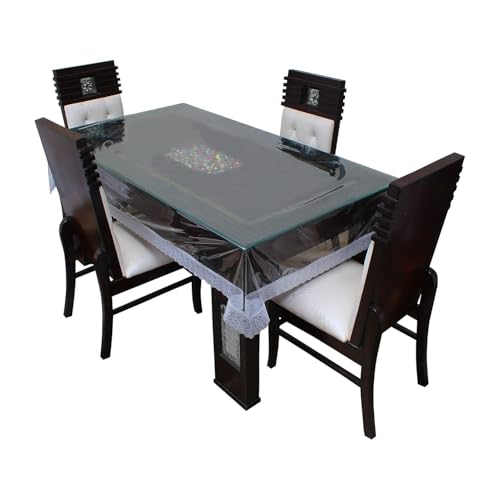Image of THE LION'S SHARE 2-4 Seater PVC Table Cover; Beige & Brown Squares; Anti Slip; 40x60 Inches; 4 Seater Center Table Cover. Tls-08
