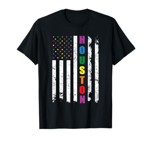 Houston Texas LGBTQ Gay Pride Flag Rainbow T-Shirt