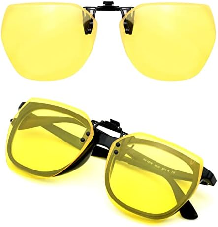 Nlieanuc Occhiali Guida Notturna Polarizzati - Sovraocchiali da Sole Lenti Gialle per Uomo Donna Guida Antiriflesso Night Vision Goggles (Nero Giallo