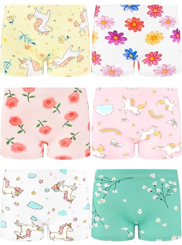 BliBliTaTa Girls Underwear Boyshorts Panties Soft Cotton, Unicorn Petals-8