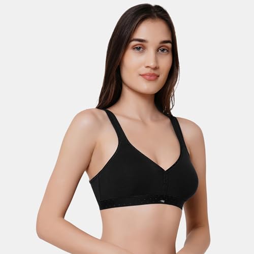 Image of SOIE Women Non Padded Non-Wired Full Coverage Stretch Cotton T-shirt Bra