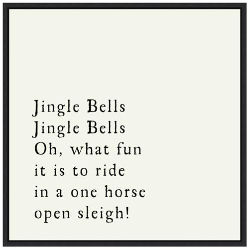 Amanti Art Framed Canvas Wall Art 30x30 Jingle Bells Portfolio, Framed Wall Art Canvas, Holidays Artwork, Modern Decor, Large Poster Painting for Living Room, Bedroom, Bathroom,