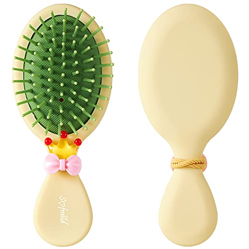 Hair Brush, Mini Travel Brush for Girls Women Boys Men Kids, Small Toddler Oval Hairbrush for Wet Hair