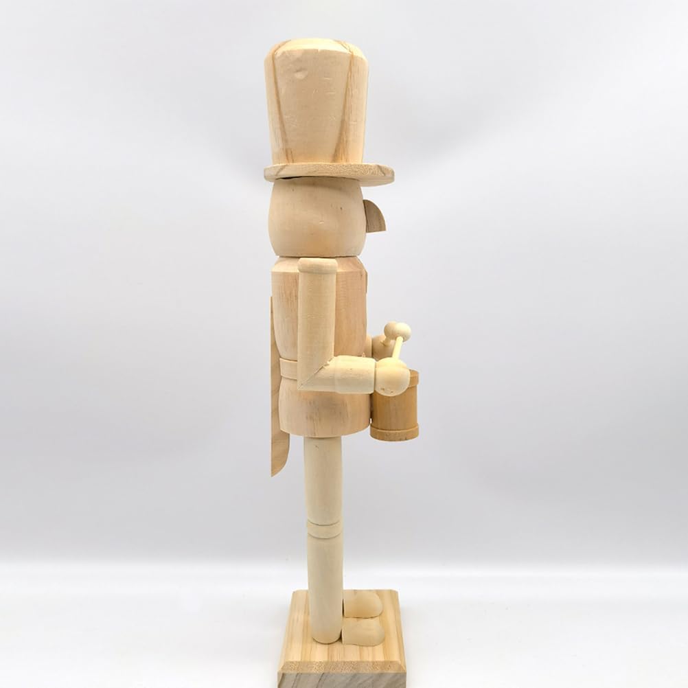 Cabilock Christmas Wooden Unfinished Nutcracker Figures 14.96 Inch DIY Blank Unpainted Nutcracker Soldier Figures Puppet Ornament for Adults Arts Project Christmas Ornaments Decoration