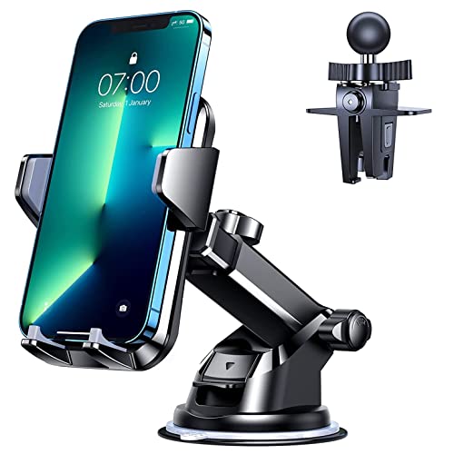 DGN Universal Car Phone Mount, Handsfree Stand, Phone Holder for Car Dashboard Windshield Vent, Upgraded Universal Design, Compatible with iPhone 13 12 11 Pro Max Xs XR X 8, Galaxy s20 Note 10 9