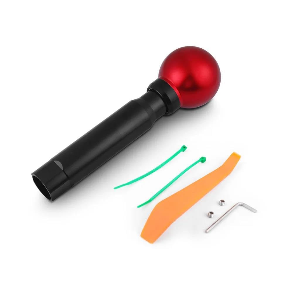 HYASDBWE Automatic Gear Shift Knob Shifter Lever Trim for Fit for Jazz GK5 for City GM6 Round Ball Button Shifter Knob Handle Gear Shifter Parts(Red)