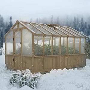VEIKOU 8’x14’ Greenhouses for Outdoors, Walk-in Wood Greenhouse with Cedar Frame & Adjustable Vent, Garden Green House with 6MM Thick Polycarbonate Panel for Outside, Backyard, Light Brown Mocha VEIKOU 8×14 Greenhouses for Outdoors Walk in Wood Greenhouse with Cedar Frame Adjustable Vent Garden Green House with 6MM Thick Polycarbonate Panel for Outside Backyard Light Brown Mocha