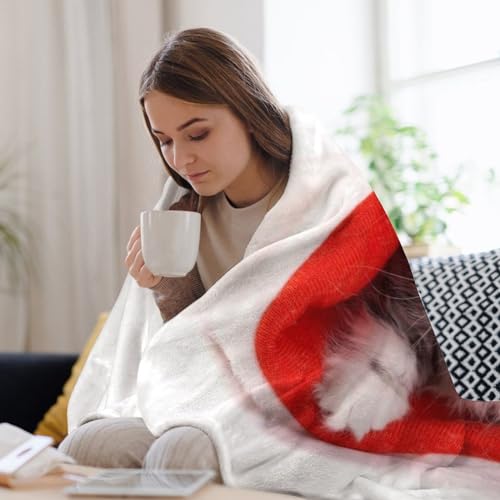 Couverture polaire chat de Noël, l'idée cadeau idéale pour lit et salon - 8