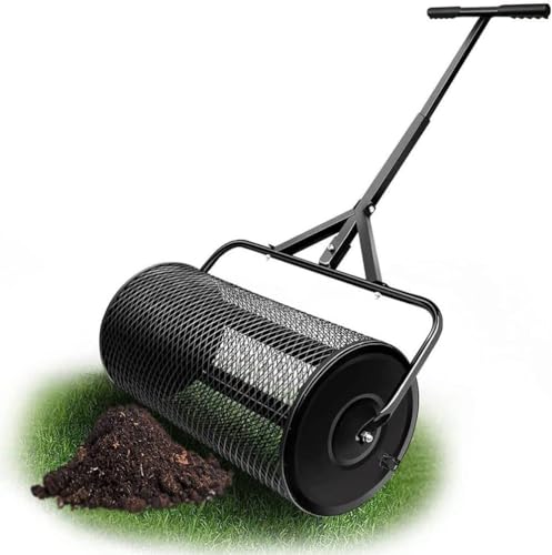 Esparcidor de Compost para Césped y Jardín 34x34x68cm Negro miniatura 1