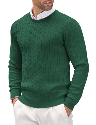 Pull en tricot col rond aux finitions maille torsadee haut de gamme