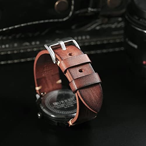 Berfine Retro el yapımı sığır derisi saat kayışı, Quick Release vintage ...