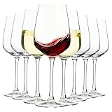 YARYOUNG 15oz Wine Glasses Set of 8, Thickened Stemmed Glasses for Red/White Wine, Heavy Base Clear Red Wine...