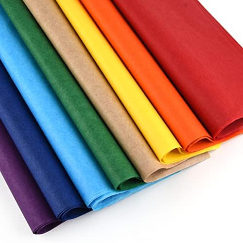 MIAHART 60 Sheets Bright Colored Tissue Paper for Gift Wrapping Bags 8 Assorted Colors Tissue Paper Bulk Set for Art Craft Floral Birthday Party Festival 20x14 inch