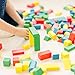 Melissa & Doug Wooden Building Blocks Set - 100 Blocks in 4 Colors and 9 Shapes - Classic Kids Toys, STEAM Toy, Colored Wood Blocks For Toddlers Ages 2+