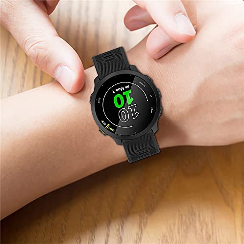 Kompatibel mit Garmin Forerunner55 B&auml;ndern, Silikon Uhrenarmband Ersatz Zubeh&ouml;r f&uuml;r Garmin Forerunner 55 GPS Running Smartwatch (Schwarz)