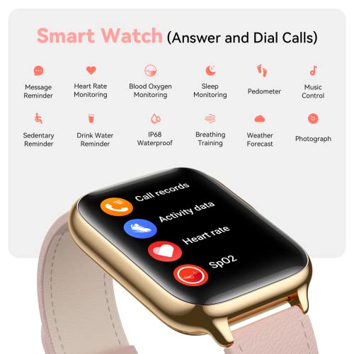 Parsonver Smart Watch (Answer/Make Calls), 1.7” Fitness Tracker Watch With Bluetooth Dial Calls/Heart Rate/Sleep Monitor/Pedometer, Ip68 Waterproof Watch For Android Phones And Iphone For Women #TOP6