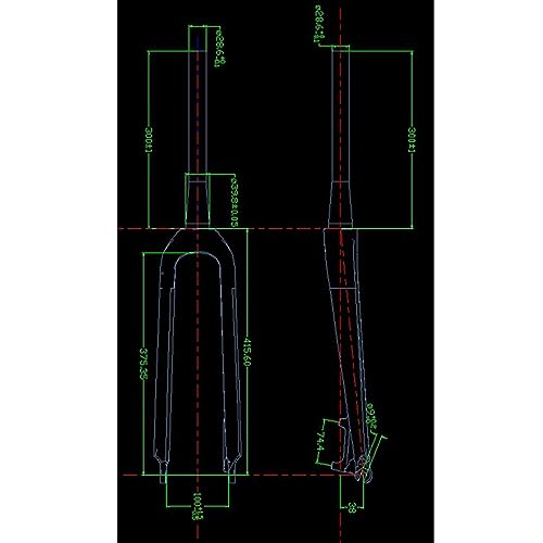 Fourche carbone VTT 27.5 rigide de haute précision pour freins à disque