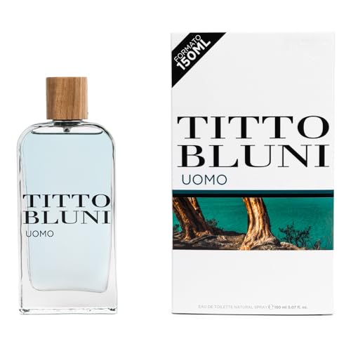 TITTO BLUNI - Uomo 150 ml, Colonia Hombre, Perfume Formato Spray, Eau de Toilette Natural y Masculina, Aroma Frutal Amaderado, Fragancia Fresca, Elegante y de Larga Duración