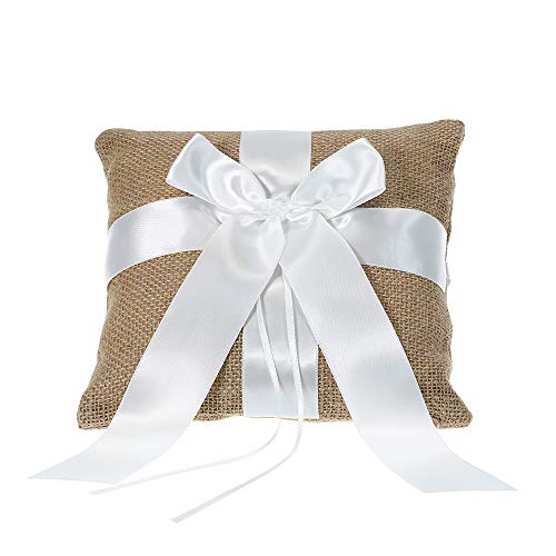 Baugger - Anel de casamento Travesseiro Serapilheira Cerimônia de Casamento Bolso Anel de Cetim Trav