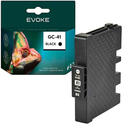 EVOKE GC41 Ink Compatible with Ricoh S2100N 3100SNw 3110DN SG7100DN SGK3100DN Black (Black) 2040 Pages 40ml