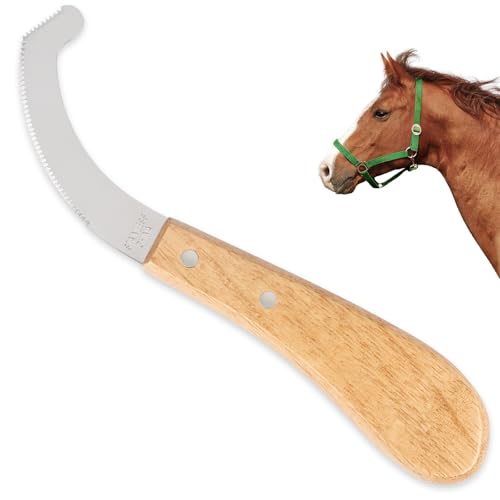 Pumsawn Bot Fly Egg Knife for Horses Stainless Steel Bot Fly Egg Remover Multi Use Grooming Tool for Bot Egg Scraper with Wood Handle