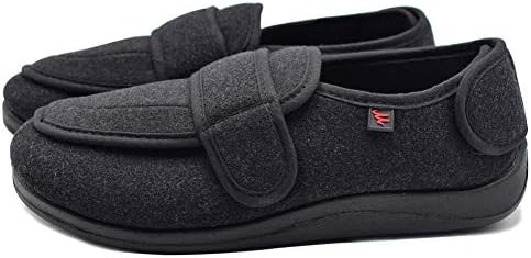 DS-Slippers Men’s Diabetic Slippers with Adjustable Closures Memory Foam Arthritis Edema Extra Wide Orthopaedic Shoes for Swollen Feet