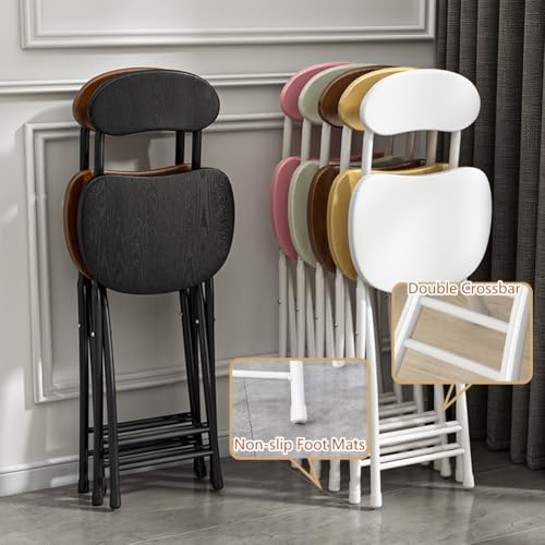 Tabouret de bar pliable de 18 pouces avec siège en bois gain de place - 6