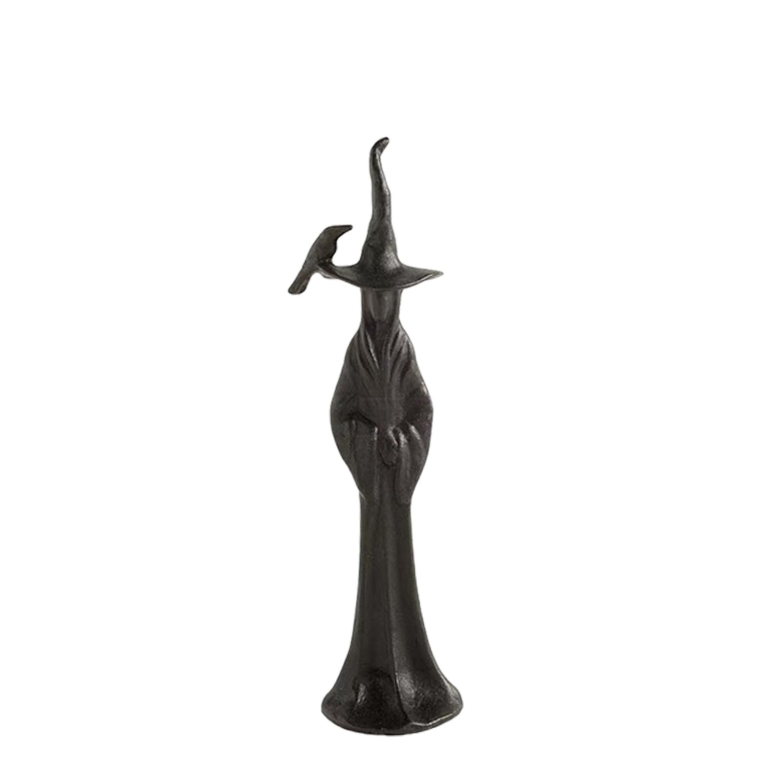 Matte Black Halloween Resin Figurine Statue for Mantel Shelf Tabletop Entryway, Gothic Seasonal Home Decoration Gothic Home Accent Tabletop Display Fall Mantel Decor Shelf Ornament Resin Seasonal Dark