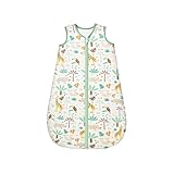ToyaTec Sacco nanna per neonati 1.0 Tog, in morbidissimo rayon di bambù, sacco nanna in fibra di bambù biologica per neonati, ideale per primavera, estate e autunno(Giraffa,S)