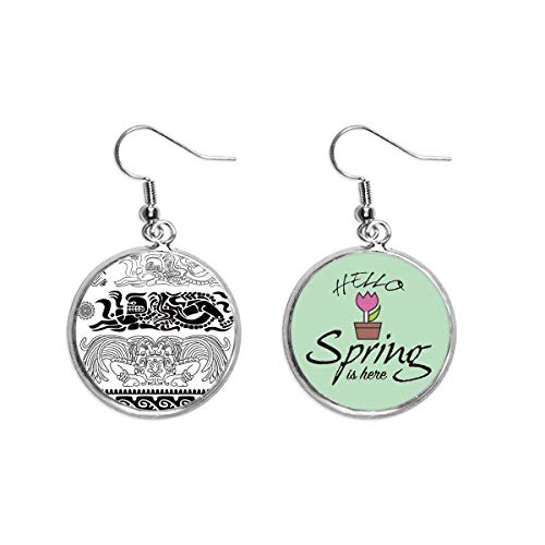 Pendientes de diseño artístico egipcio con patrón decorativo exclusivo