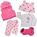 Reborn Baby Doll Clothes - Outfit Accessories for 20-24 inch Realistic Newborn Toy Dolls, 5 Piece Set