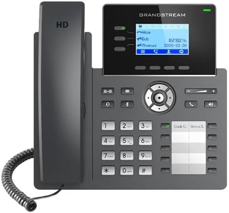 GRP2604P VoIP SIP Telephone, PoE Required, Power Adapter is NOT Included, 2 x Gigabit Ethernet, 3 x line Keys, 2.48 inch LCD, HD Audio, RJ9 Jack.
